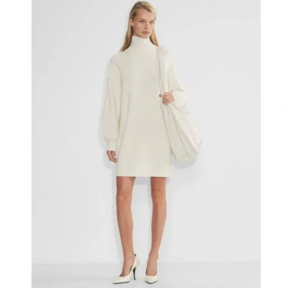 Aritzia Babaton Maclean Merino Wool Oversized Turtleneck Sweater Dress Medium - Picture 1 of 6